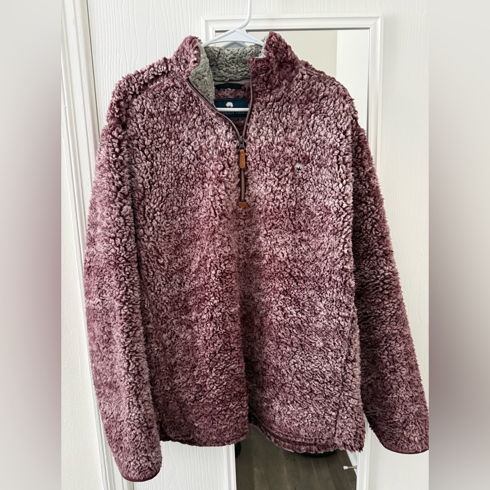 Southern Shirt Co Burgundy Sherpa Pullover